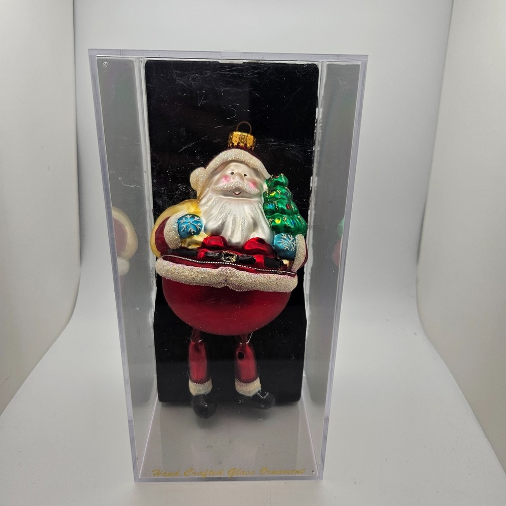 Vintage Target Santa Claus Glass Christmas Ornament 2004 Hand‎ Crafted Boxed